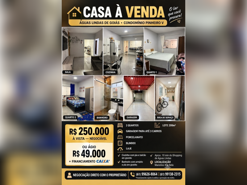 imóvel com 200m² - Mansões Ilha Bela - Aguas Lindas de Goias