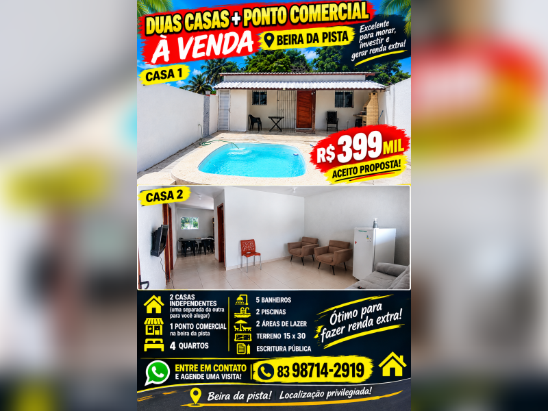 imóvel com 200m² - Centro - Conde